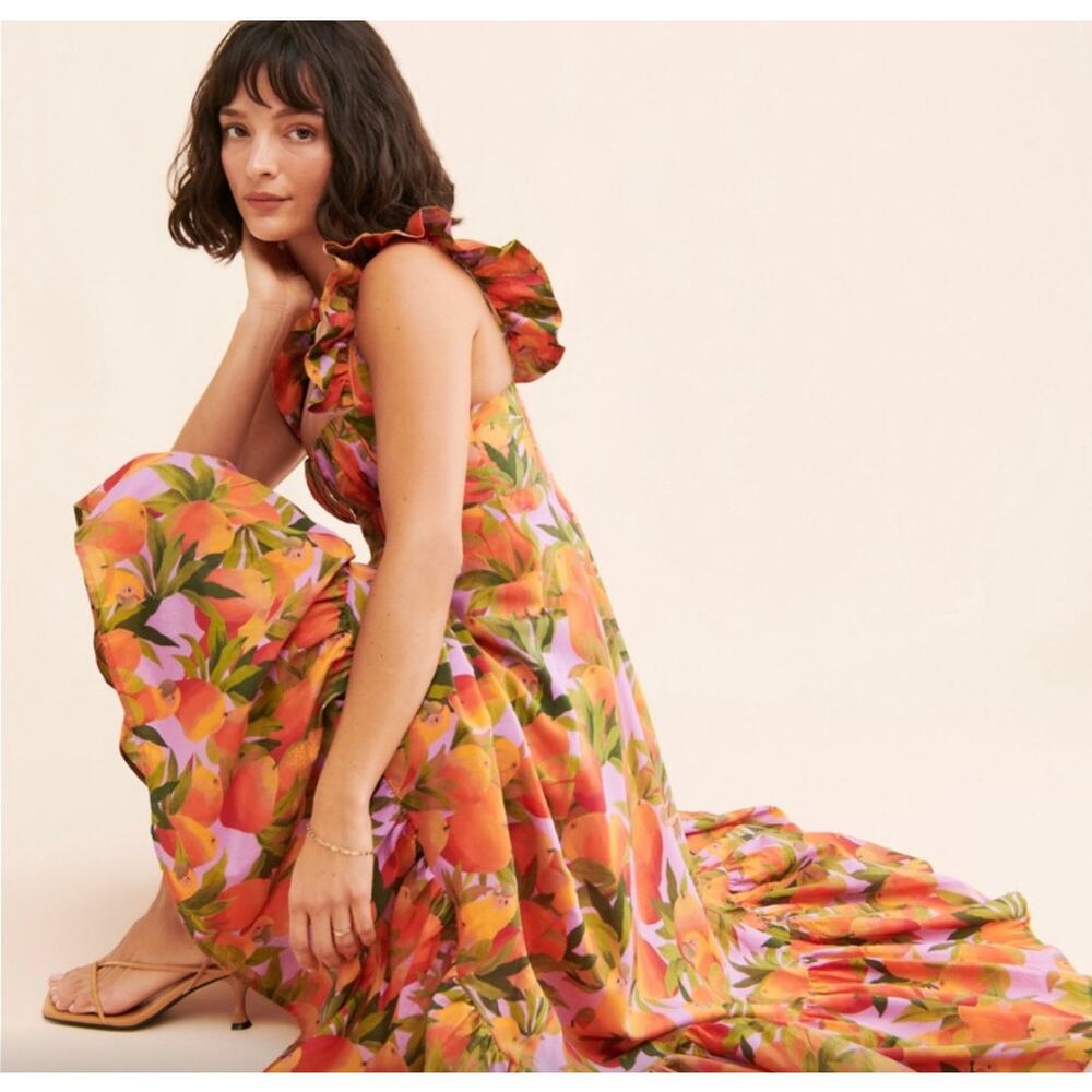 FARM Rio Floral Maxi Dress - Orange and Pink